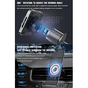 2024 new wireless charger Fast 15W Holder Charging Mag-Saf Magnetic Car Charger Wireless Phone Holder