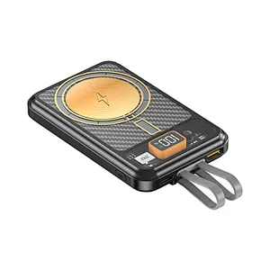 Portable 15W 5000Mah Powerbank Mini 10000Mah Wireless Magnetic 20W 3 In 1 Fast Charging Slim Power Bank