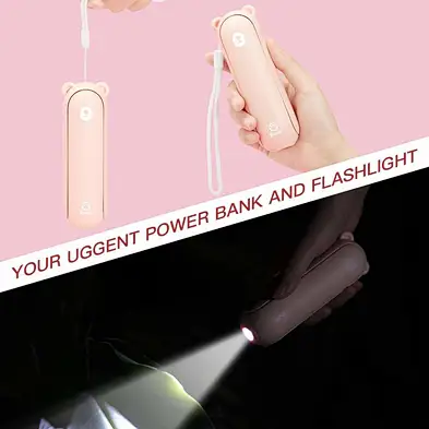 New Cute Foldable Lanyard Portable Pocket Fan With Battery Phone Power Bank Can Charge the Mobile Phone