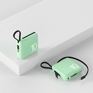 Portable Charger Built-In Mini Cable External Battery 2 Cables 10000Ma Powerbank Multifunction 100000Mah For Mobile Power Bank