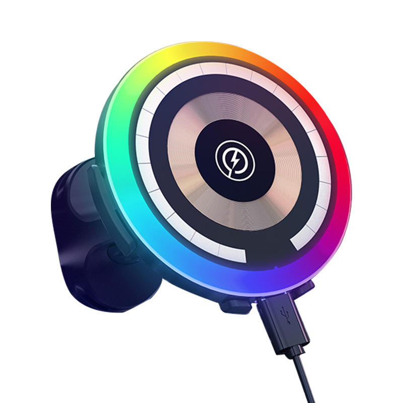 Magnetic For Iphone Magsafe Rgb Two-In-One  Car Wireless Charger