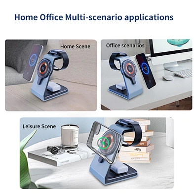 2024 new wireless Charging Station Wireless Charger Aluminum Alloy 3 In 1 wireless charger