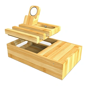 2022 new multifunctional charging station bamboo wood belt multi port USB suitable for Smart Phone Watch CA224