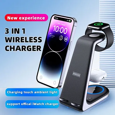 2024 new wireless Charger For Iphone Station Mobile Fast Stand Phone Holder Magnetic 3 In 1 Wireless Charger