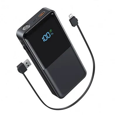 Multifunction Cable 10000Mah Build Charge For Samsung Power Bank Wireless Charger Built In 4 Cables