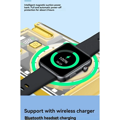 2024 NEW design 3 In 1 For Airpods Portable 15W Magnetic Wireless Charger Power Bank  with 5000 Mah power bank