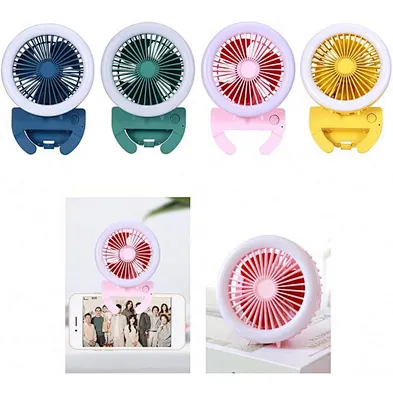 Selfie Ring Usb Led Light Fan With Electric Fan Beauty Selfie Led Flash Light Lamp Portable Mobile Phone