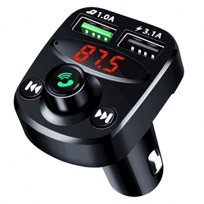 Simr Usb Player Dual Charger Bluetooths Handsfree Stereo Fm Transmitter Radio 4.1A Bt USB Port OEM Cigarette Lighter F10 5.0