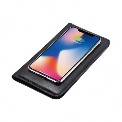 JEDI Hight Quality Power Bank Wallet With RFID Wireless Charger Leather Portable Powerbank Wallet Free  Sample