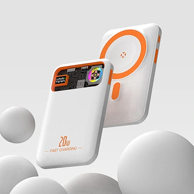 Magnetic Wireless Power Bank 10000mAh Transparent Heat Dissipation Bidirectional Fast Charging Mobile Power PD 20W