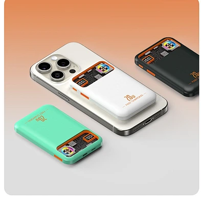 Magnetic Wireless Power Bank 10000mAh Transparent Heat Dissipation Bidirectional Fast Charging Mobile Power PD 20W