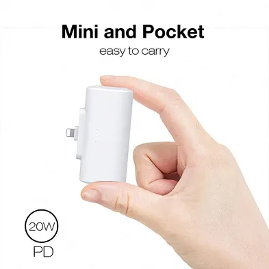2024 Hot sale Portable Mini Power Bank With Flashlight 5000mah Wireless Phone Small Emergency Pocket Charger