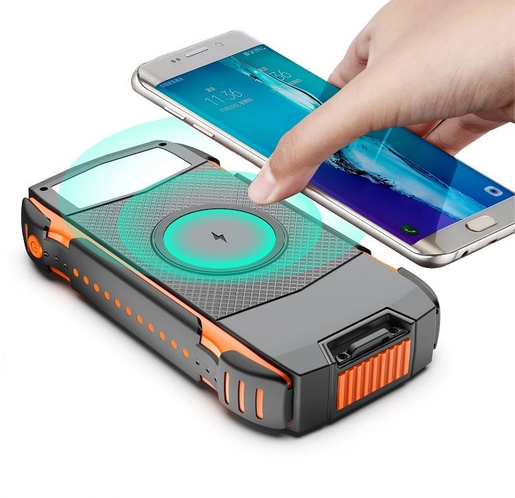 25000mah solar backpack charger wireless power bank with wireless charger