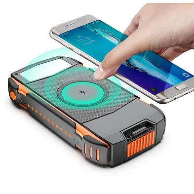 25000mah solar backpack charger wireless power bank with wireless charger