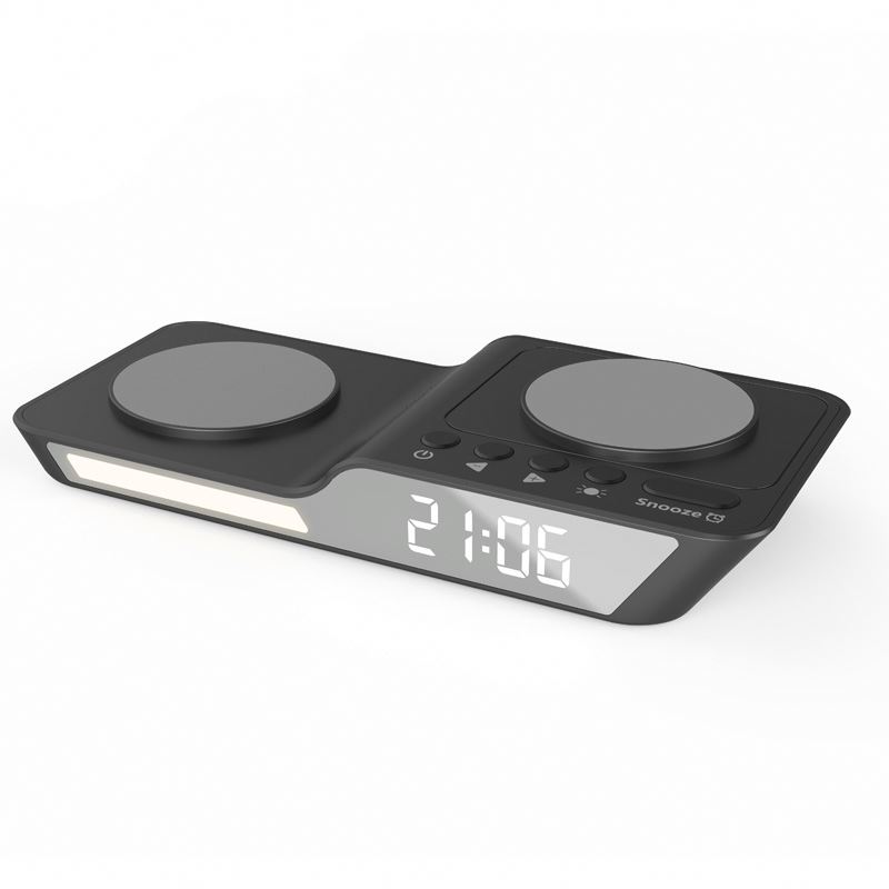 2024 Digital 3 In 1 For Samsung Led Night Light Wireless Charger With Alarm Clock Multifunctional Charger