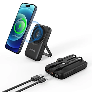 Battery charger Mobile Phone 10000mAh Magnetic 2.5Wwatch chargerWireless Magnetic PowerBank with Led Logo foldable mobile holder
