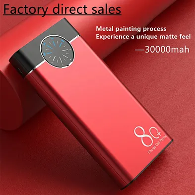 Banks Portable 30000Mah Quick Charge Digital Led Display Mobile Phone Charger Aluminum Alloy Power Bank