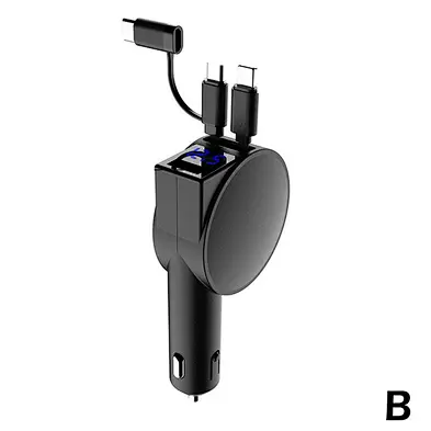 2024 new wireless Charger With Cable 4 In 1 Retractable Car Charger, Usb C Fast Charging portable car charger
