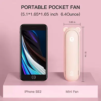 New Cute Foldable Lanyard Portable Pocket Fan With Battery Phone Power Bank Can Charge the Mobile Phone