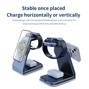 2024 new wireless Charging Station Wireless Charger Aluminum Alloy 3 In 1 wireless charger