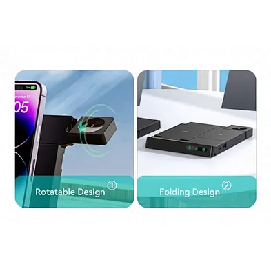 2024 customize logo 3 In 1 Fast Triple 15W Magnetic Foldable 3-In-1 Wireless Charger