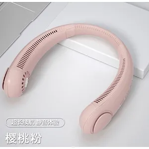 Portable Bladeless lazy mute mini USB Rechargeable new leafless Sports Fan Storage Three-speed Wind for Summer hanging neck fan