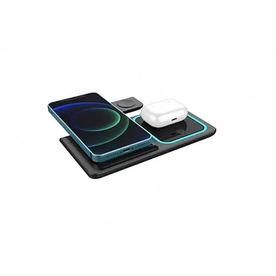 3 in 1 15W Fast Wireless Charger 3 in 1 Wireless Charging Stand Foldable Portable Wireless Charger