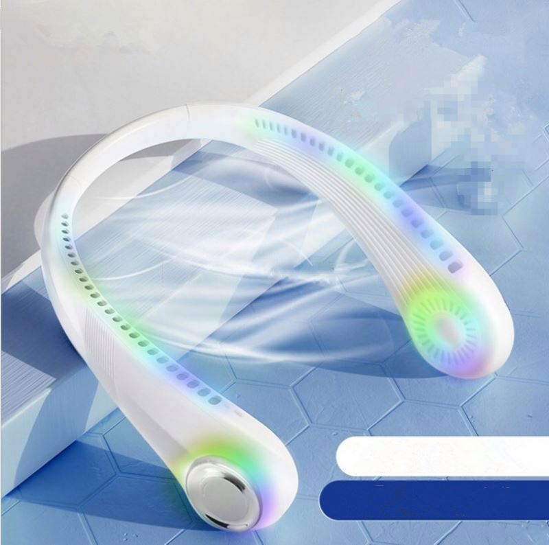 2024 multifunction Portable Cooling Neck Fan Led Display with summer