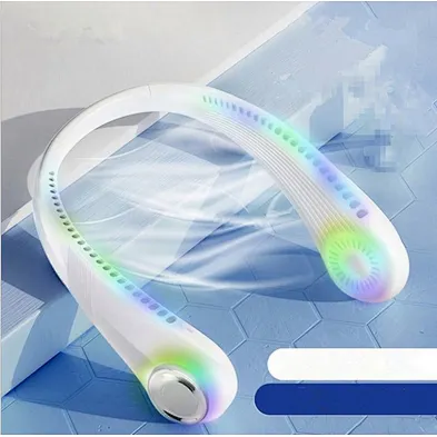 2024 multifunction Portable Cooling Neck Fan Led Display with summer