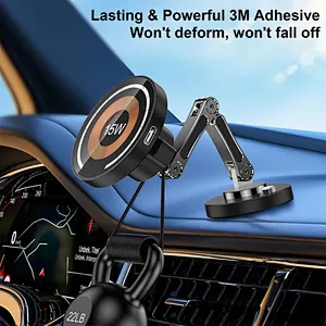 2024 hot sale Fast 15W For phone Complet Wireless Charger Folding Magnetic Car Phone Holder