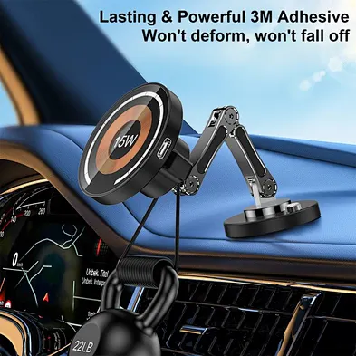 2024 hot sale Fast 15W For phone Complet Wireless Charger Folding Magnetic Car Phone Holder