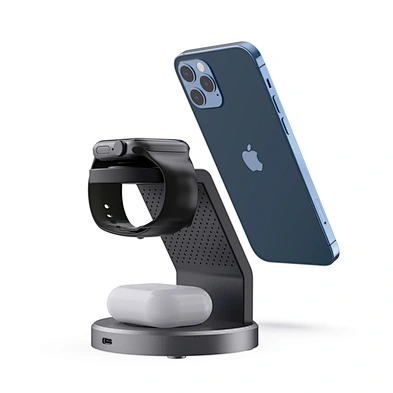 3 in 1 Wireless Charging Station Compatible  Fast Magnetic Wireless Charging Stand for Apple