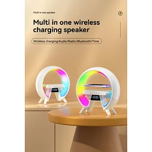 2024 HOT SALE Clock Speaker And Led Night Alarm 5 In 1 Wireless Charger With Light