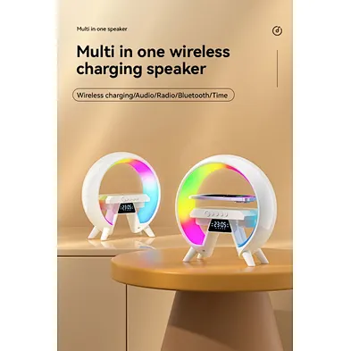 2024 HOT SALE Clock Speaker And Led Night Alarm 5 In 1 Wireless Charger With Light