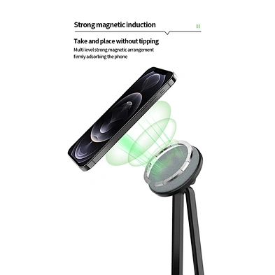 2-in-1 Desktop Magnetic Wireless Charging Station Dock For Fabric 15w Fast Wireless Charger Stand For mobile phone