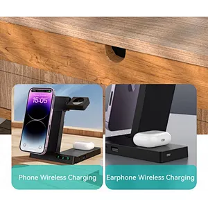 2024 customize logo 3 In 1 Fast Triple 15W Magnetic Foldable 3-In-1 Wireless Charger