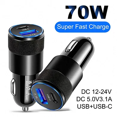 2024 hot sale multifunction mini car charger Fast Socket Type C And Car Usb Charger 3.0 Quick Charge
