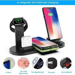 Fast 2023 Smart Qi 6 In 1 Wireless Charger Station  Charging