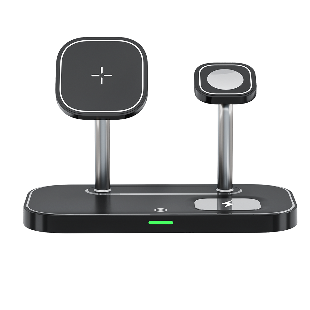 2024 new wireless Charger 15W For phone Station Wireless Charging 3 In 1 Phone Stand with night light