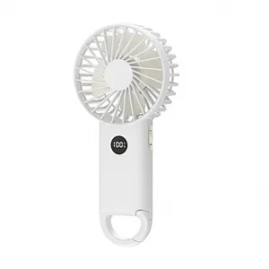 Portable Usb Handheld Ceiling Fan Lash Table Fan Summer Rechargeable Battery Air Cooling Usb Mini Climbing Fan with Hook