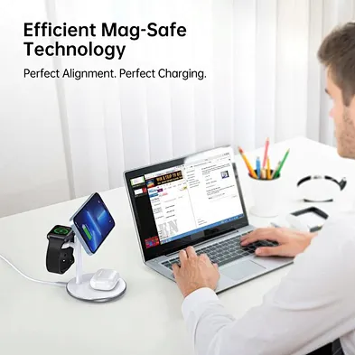 2024 multifunction wireless charger For phone15W Fast Charge 3 In 1 Charger Wireless Stand wireless charger