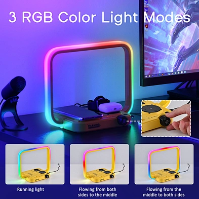 2024 multifunction wireless charger Led Ambient Night Light With Wireless Charger Rgb