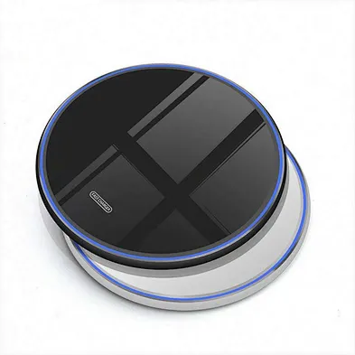 JEDI Portable Universal LED 15W Fast Wireless Charging QI Quick Charge Round Glass surface Wireless Charger