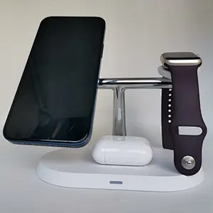 15W Magnetic 3 in 1  Wireless Charger Stand For Mobile phone for Smart Watch Fast Charging Dock Station