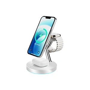 2024 NEW wireless charger3-In-1  For Phone Stand Qi 15W Wireless Charger Magnetic 3 In 1 with night light