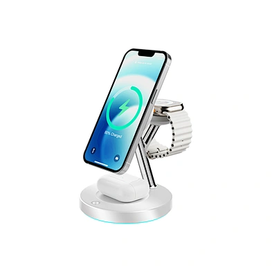 2024 NEW wireless charger3-In-1  For Phone Stand Qi 15W Wireless Charger Magnetic 3 In 1 with night light