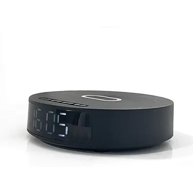 Charging Digital Alarm Clock Multifunctional Dock Station Led Display Wall Socket Usb Ports Ac Outlet Portable Wireless Charger