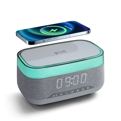 2024 hot sale Speaker Smart Phone Charger MuLtifunction  Wireless Chargerspeakers Lamp With Alarm Clock