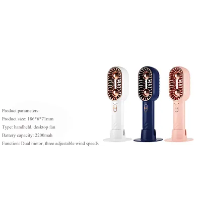 customized New Unique Design Double Blade Fan 2024 Mini Handheld Turbo Fan Summer Student Gift Rechargeable Fan