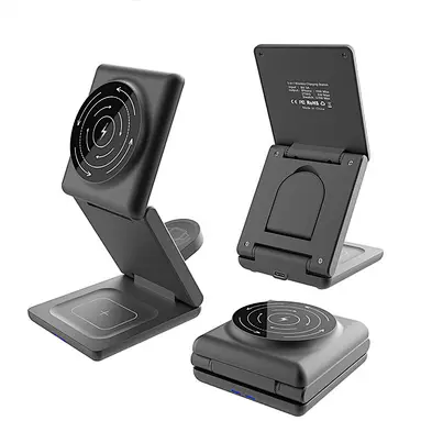 JEDI 2023 High Quality Fast Charging Magnetic 3-in-1 Foldable Wireless Charger for Phone Oem Qi ABS TYPE-C 